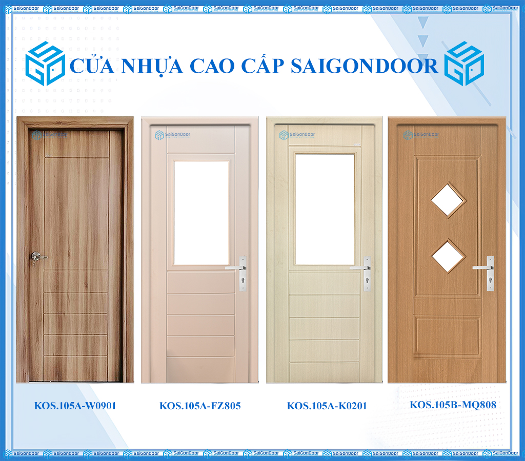 Cửa nhựa ABS có hoa văn và phụ kiện