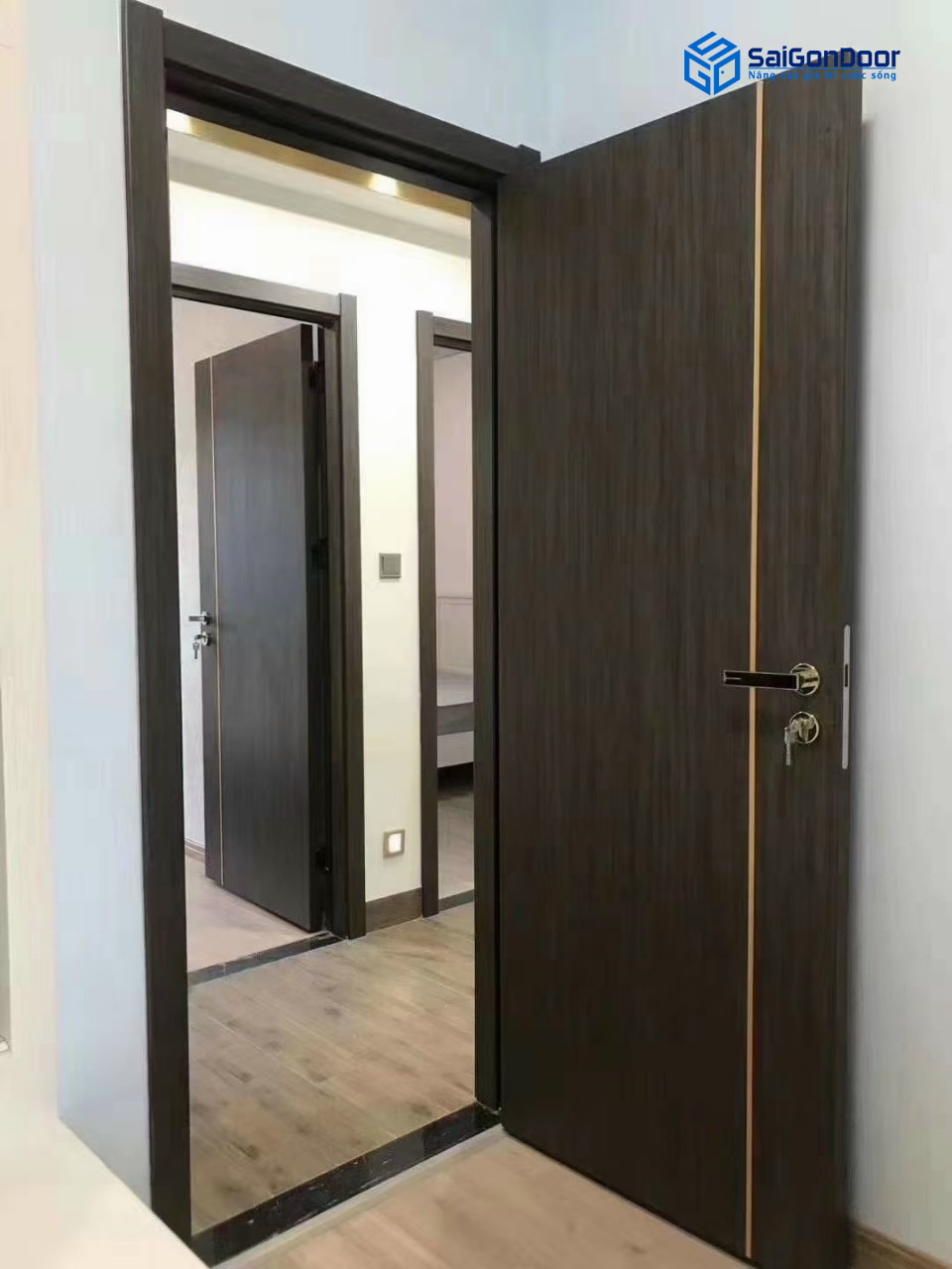 Mẫu cửa nhựa gỗ composite thực tế
