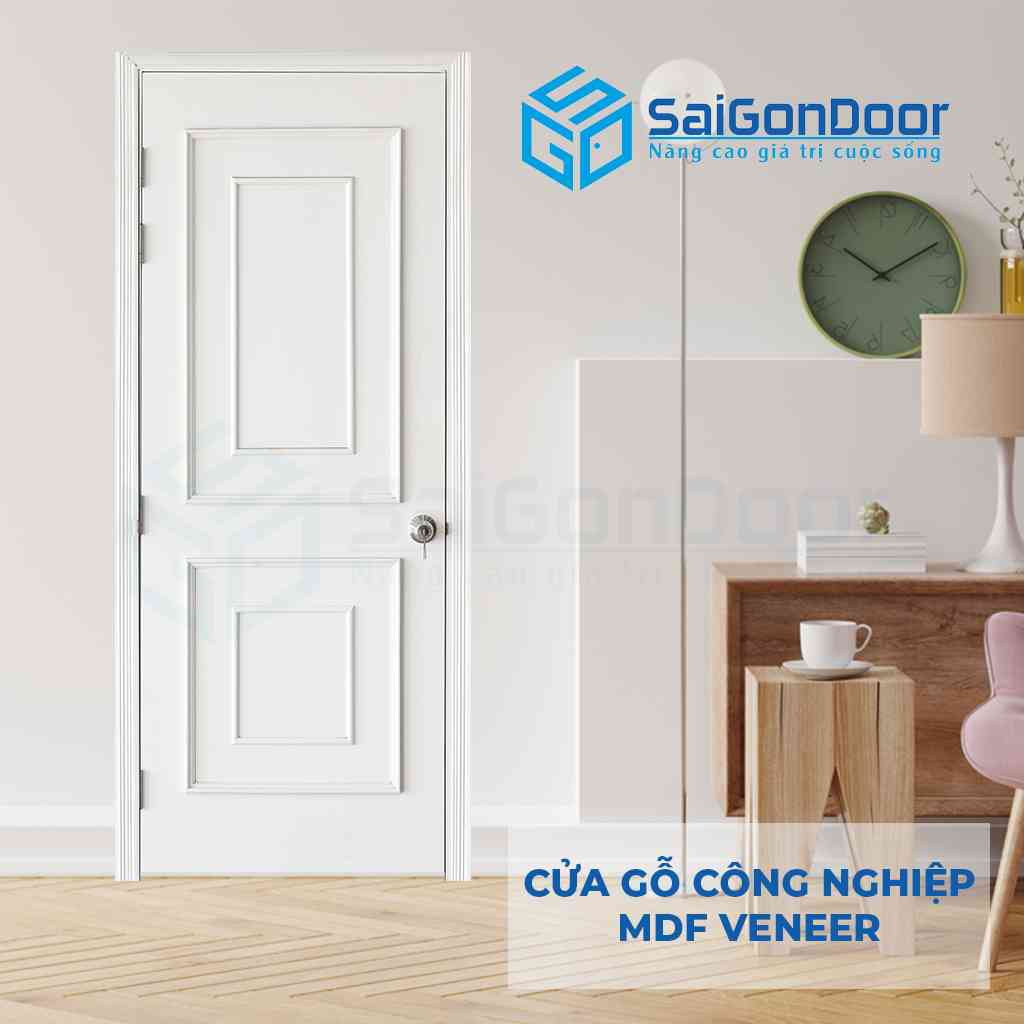 Cửa gỗ MDF Veneer sơn trắng Cửa gỗ MDF Veneer sơn trắng