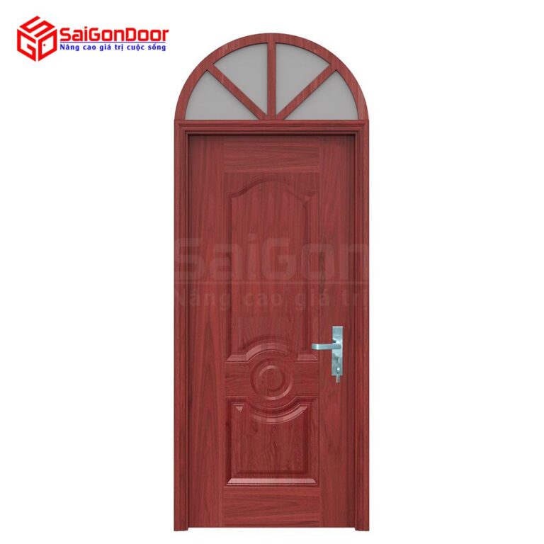 Mẫu cửa vòm đẹp bằng thép vân gỗ Mẫu cửa vòm đẹp bằng thép vân gỗ