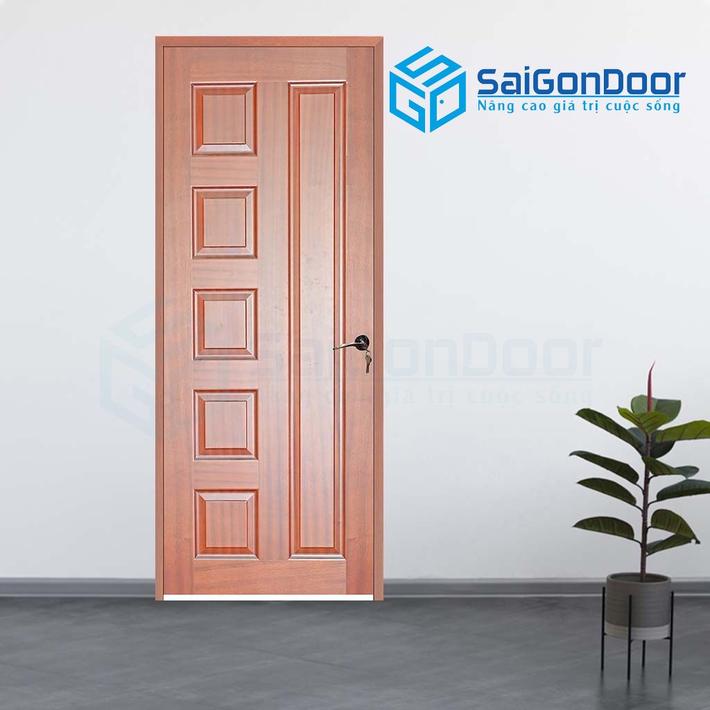 Cửa gỗ HDF Veneer 6B căm xe mẫu đẹp Cửa gỗ HDF Veneer 6B căm xe mẫu đẹp