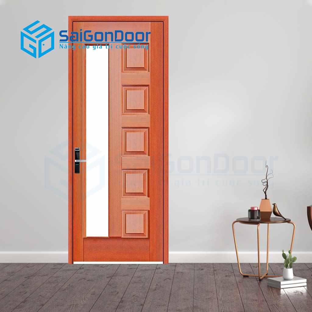 Cửa gỗ HDF Veneer 6GL căm xe cho toilet Cửa gỗ HDF Veneer 6GL căm xe cho toilet
