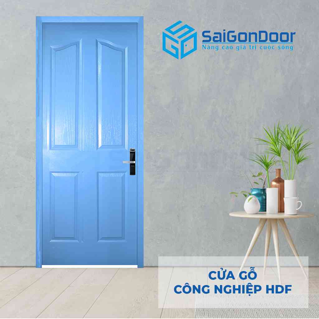 Mẫu cửa gỗ HDF xanh dương Mẫu cửa gỗ HDF xanh dương
