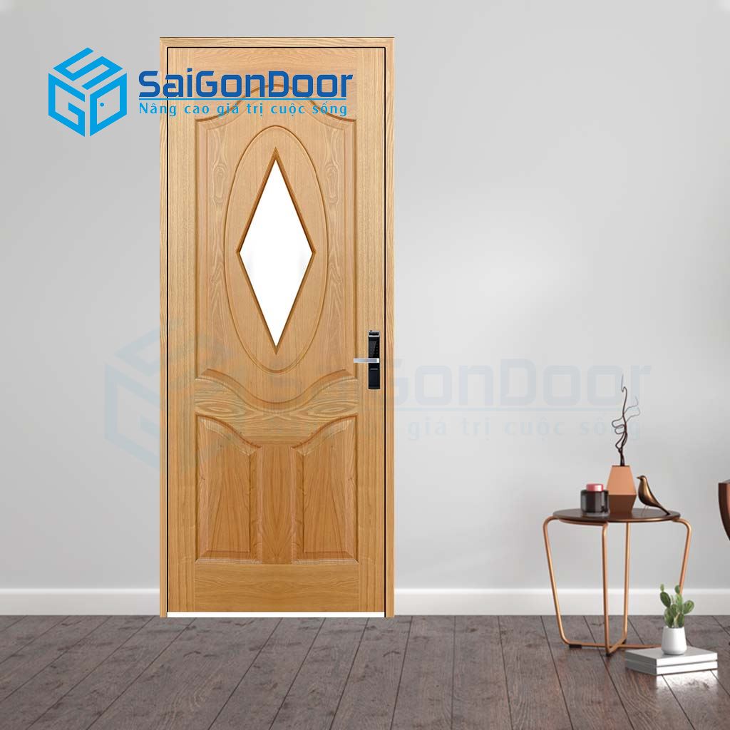Mẫu cửa phòng tắm HDF Veneer 3AG1 giả gỗ oak