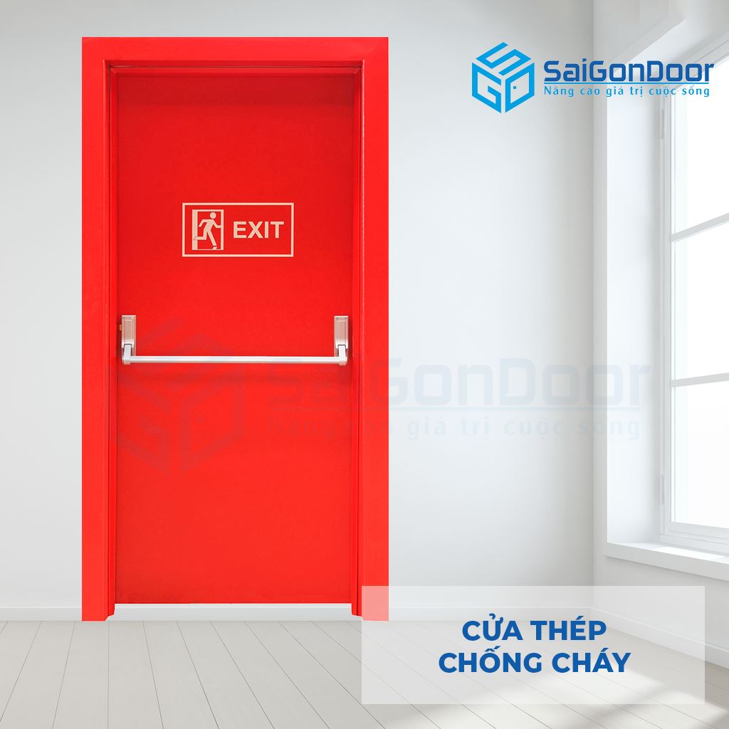Cửa thép chống cháy P1 thanh thoát hiểm Cửa thép chống cháy P1 thanh thoát hiểm