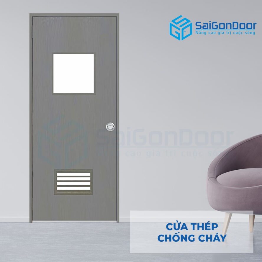 Cửa thép chống cháy làm cửa thoát hiểm Cửa thép chống cháy làm cửa thoát hiểm