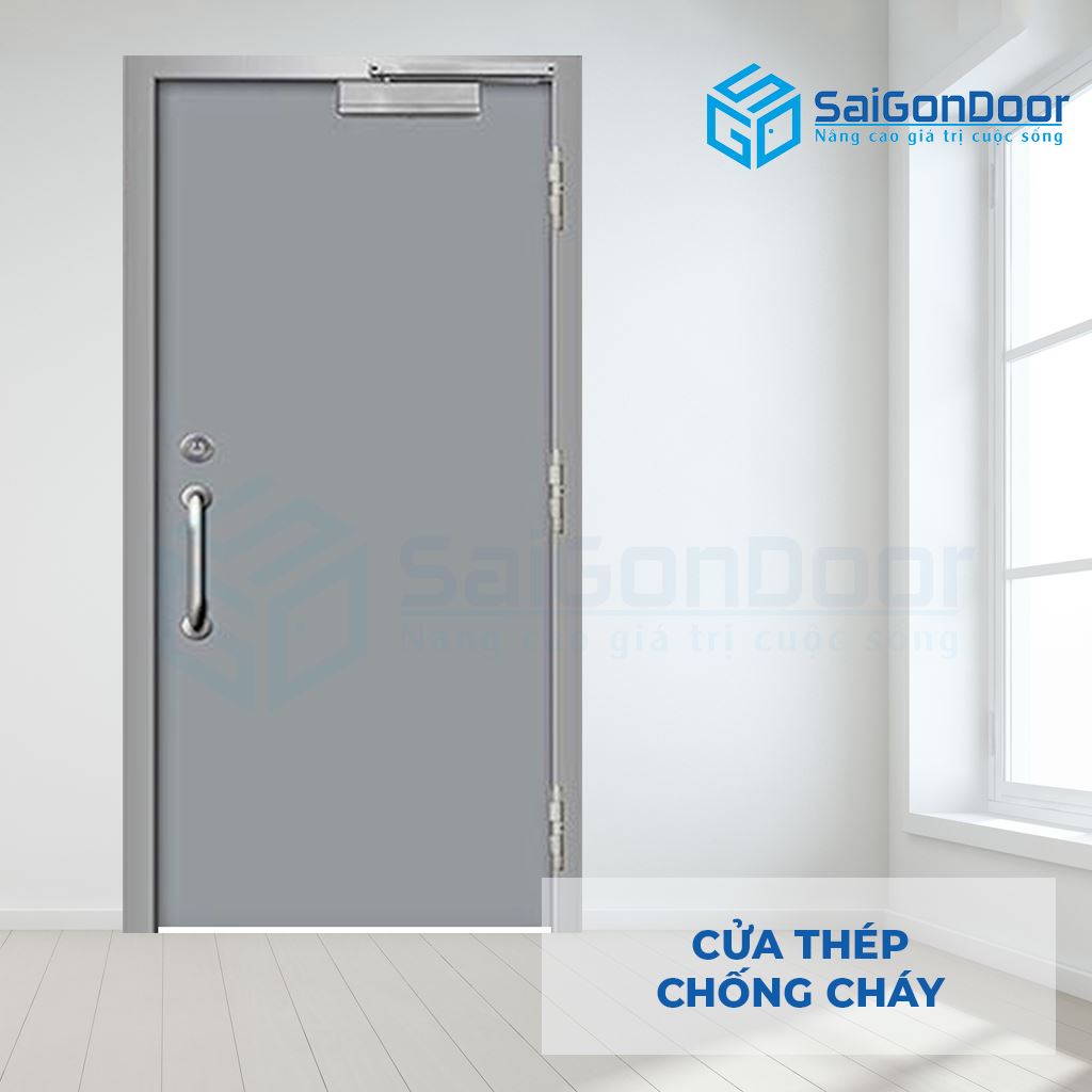 Cửa thép chống cháy mẫu thông dụng Cửa thép chống cháy mẫu thông dụng