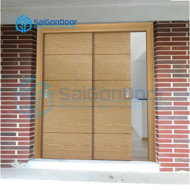 Cửa lùa 2 cánh khung gỗ cao cấp Cửa lùa 2 cánh khung gỗ cao cấp