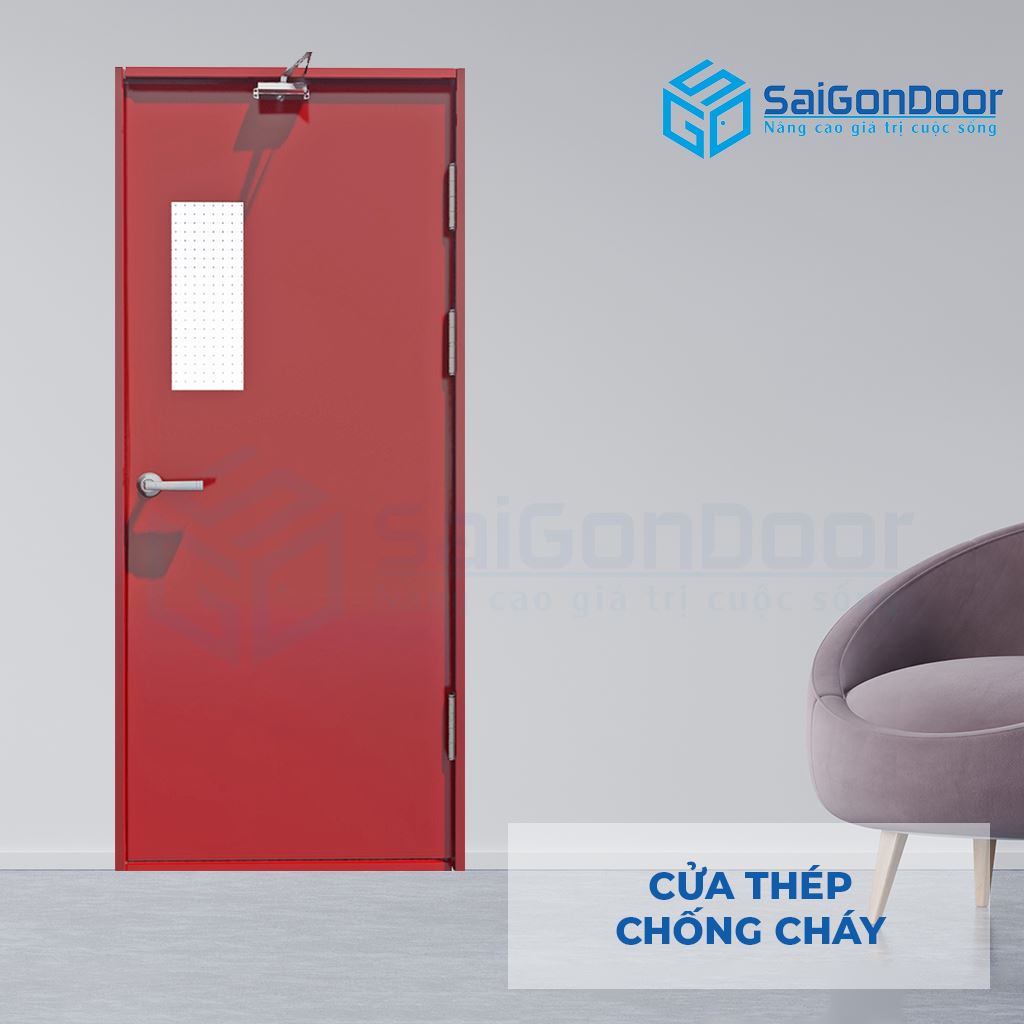Cửa cách nhiệt màu đỏ bằng thép P1G1 Cửa cách nhiệt màu đỏ bằng thép P1G1