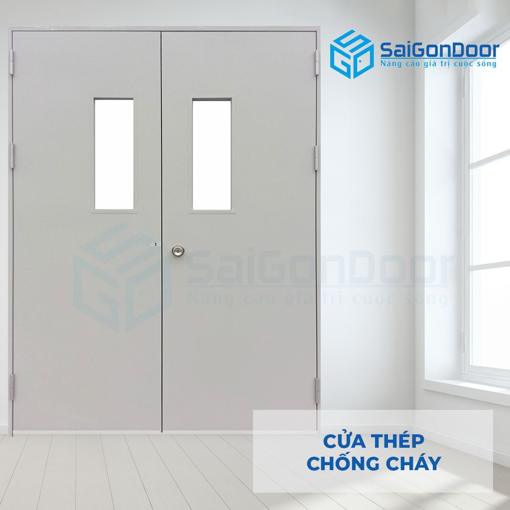 Cửa thép chống cháy 2PG2 khóa cọc Cửa thép chống cháy 2PG2 khóa cọc