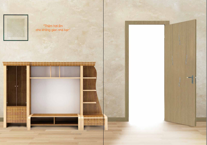 Cửa gỗ composite Hàn Quốc hiện đại