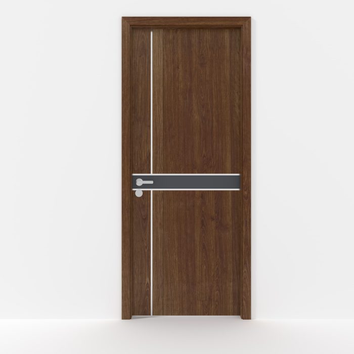 Mẫu cửa gỗ composite phào chỉ nổi bật tinh tế