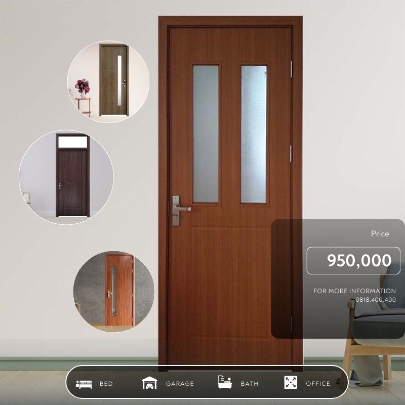 Mẫu cửa fix ô kính đa dạng 