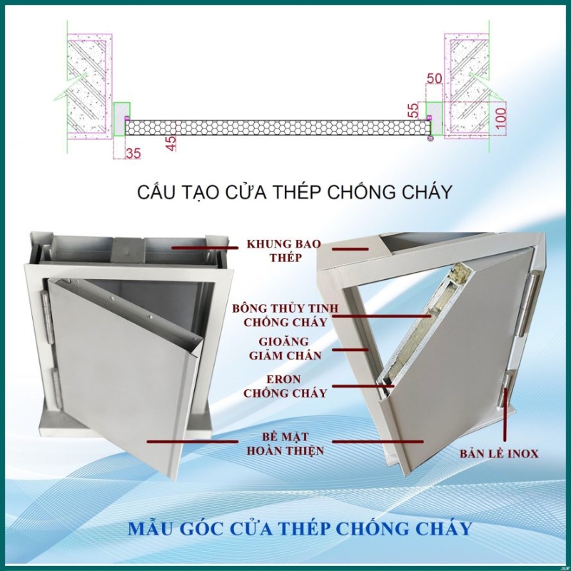 Cấu tạo cửa chống cháy chất lượng
