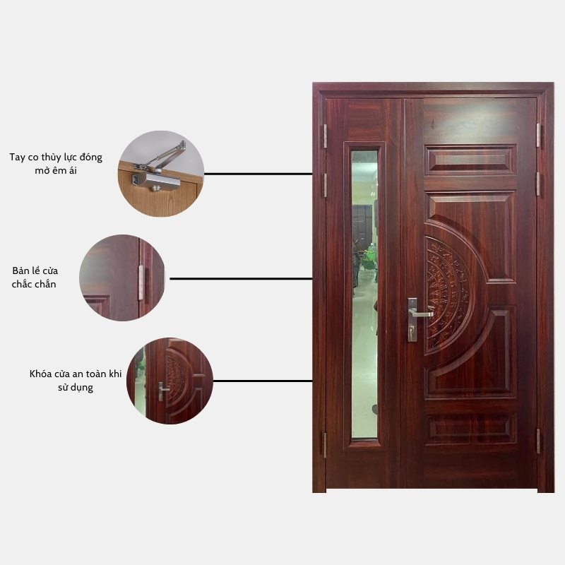Cấu tạo chung của mẫu cửa thép vân gỗ chất lượng 