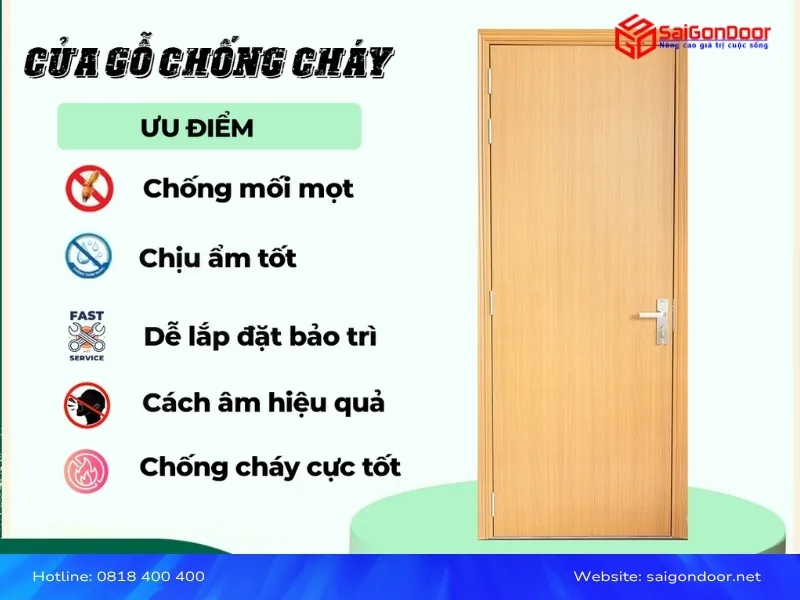Ưu điểm cửa gỗ chống cháy SaiGoDoor Ưu điểm cửa gỗ chống cháy SaiGoDoor