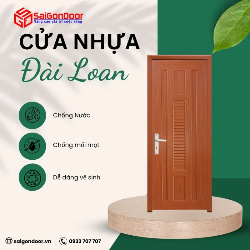 Cửa nhựa SaiGonDoor Đài Loan lắp đặt cho nhà tắm Cửa nhựa SaiGonDoor Đài Loan lắp đặt cho nhà tắm
