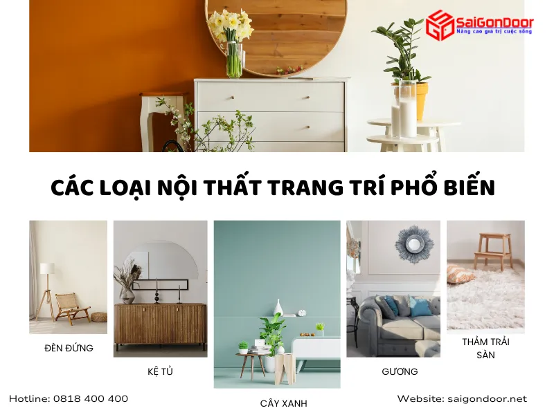 Các loại nội thất trang trí phổ biến Các loại nội thất trang trí phổ biến