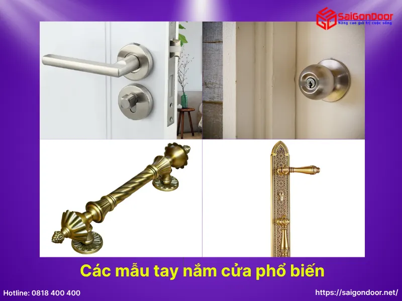 Các mẫu tay nắm cửa phổ biến Các mẫu tay nắm cửa phổ biến