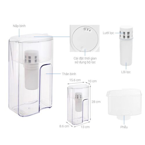 Bình lọc nước cầm tay Cleansui EJ103 3 Kích thước bình lọc nước cầm tay Cleansui EJ103