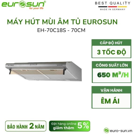 Máy hút mùi Eurosun EH-70C18S INOX