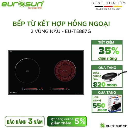 Bếp từ kết hợp hồng ngoại Eurosun EU-TE887G