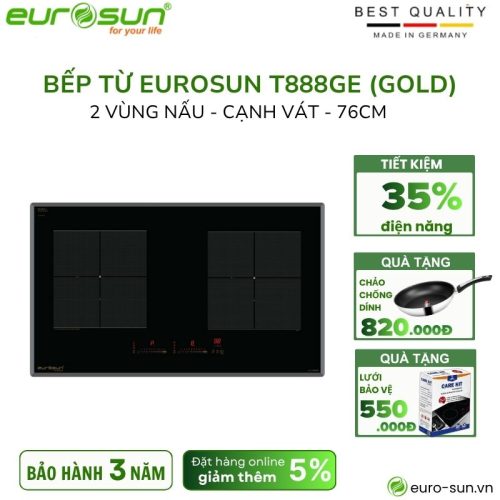 Bếp từ đôi Eurosun EU-T888GE Gold lắp âm