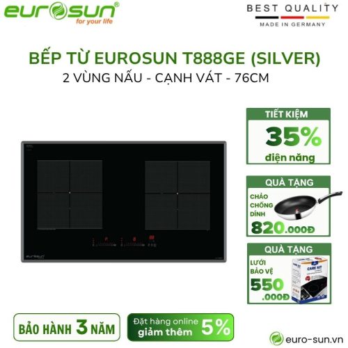Bếp từ đôi Eurosun EU-T888GE Silver lắp âm