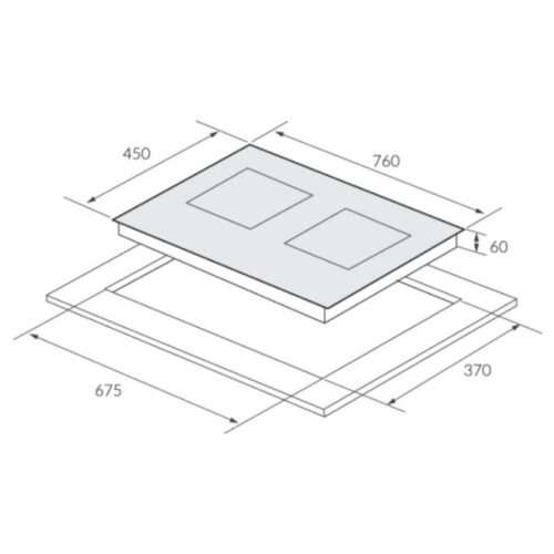 Bếp từ đôi Eurosun EU-T888GE Silver lắp âm 5 Kích thước bếp từ Eurosun EU-T888GE Silver