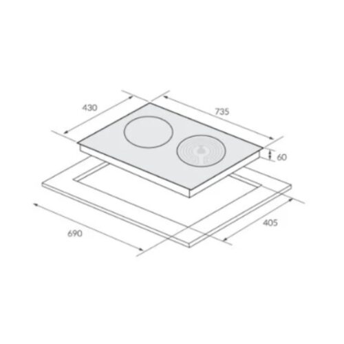 Bếp từ kết hợp hồng ngoại Eurosun EU-TE259Max 3 Kích thước bếp từ kết hợp hồng ngoại Eurosun EU-TE259Max