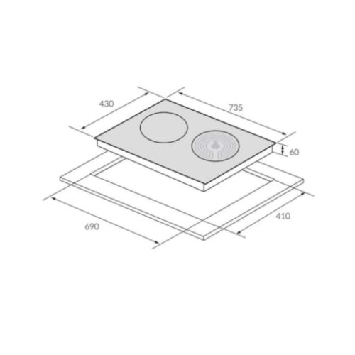 Kích thước bếp từ kết hợp hồng ngoại Eurosun EU-TE226Max