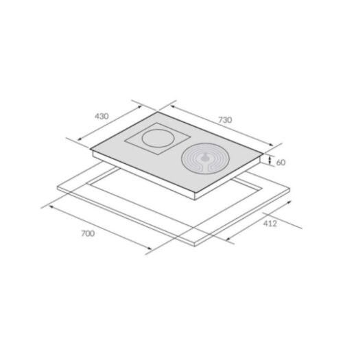 Kích thước bếp từ kết hợp hồng ngoại Eurosun EU-TE728Pro