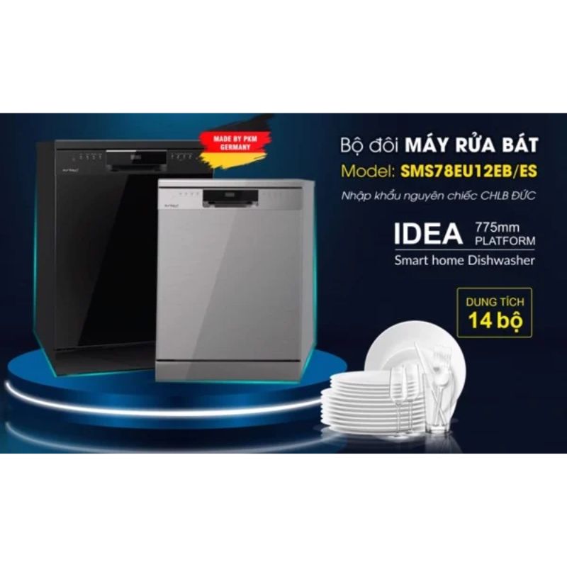 Máy rửa bát Eurosun SMS78EU12ES (SILVER) Máy rửa bát Eurosun SMS78EU12ES (SILVER)