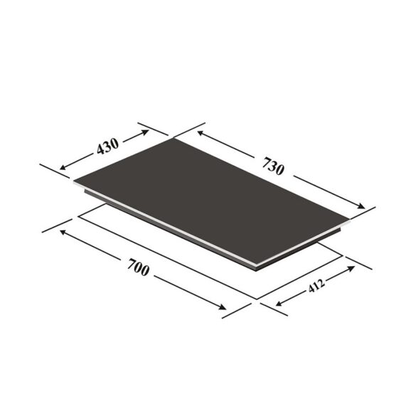 Bếp từ đôi Eurosun EU-T702PLUS lắp âm 5 Kích thước bếp từ đôi Eurosun EU-T702PLUS lắp âm