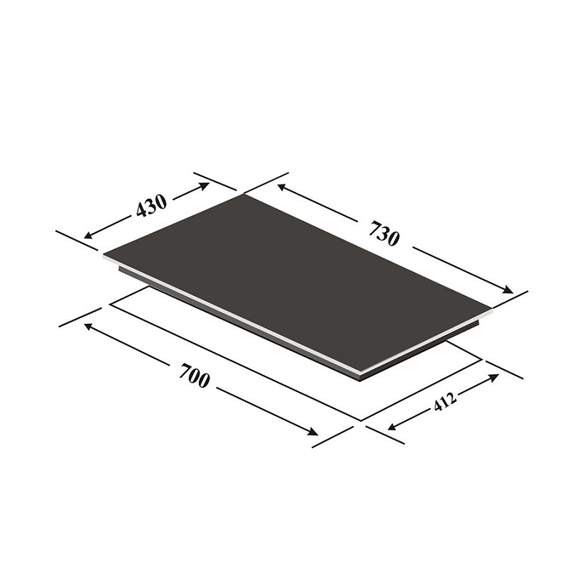 Kích thước bếp từ đôi Eurosun EU-T702PLUS lắp âm Kích thước bếp từ đôi Eurosun EU-T702PLUS lắp âm