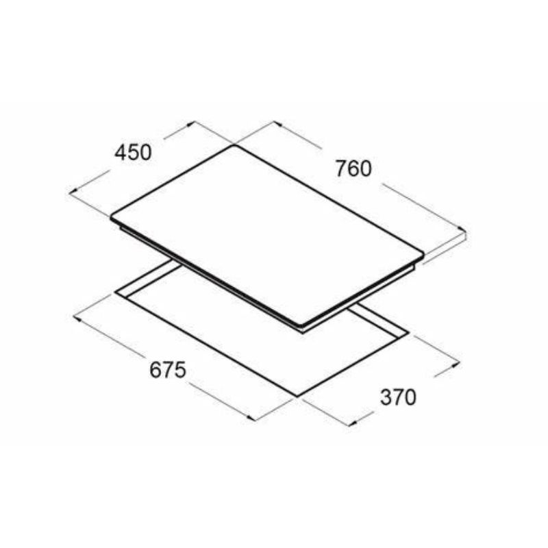 Kích thước bếp từ đôi Eurosun EU-T888G lắp âm Kích thước bếp từ đôi Eurosun EU-T888G lắp âm