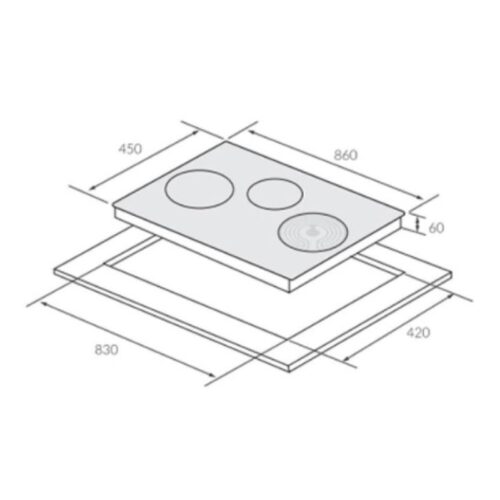 Kích thước bếp từ kết hợp hồng ngoại Eurosun EU-TE388Max