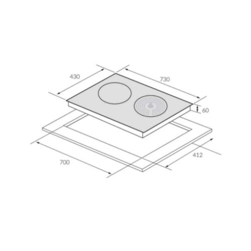 Kích thước bếp từ kết hợp hồng ngoại Eurosun EU-TE509Max