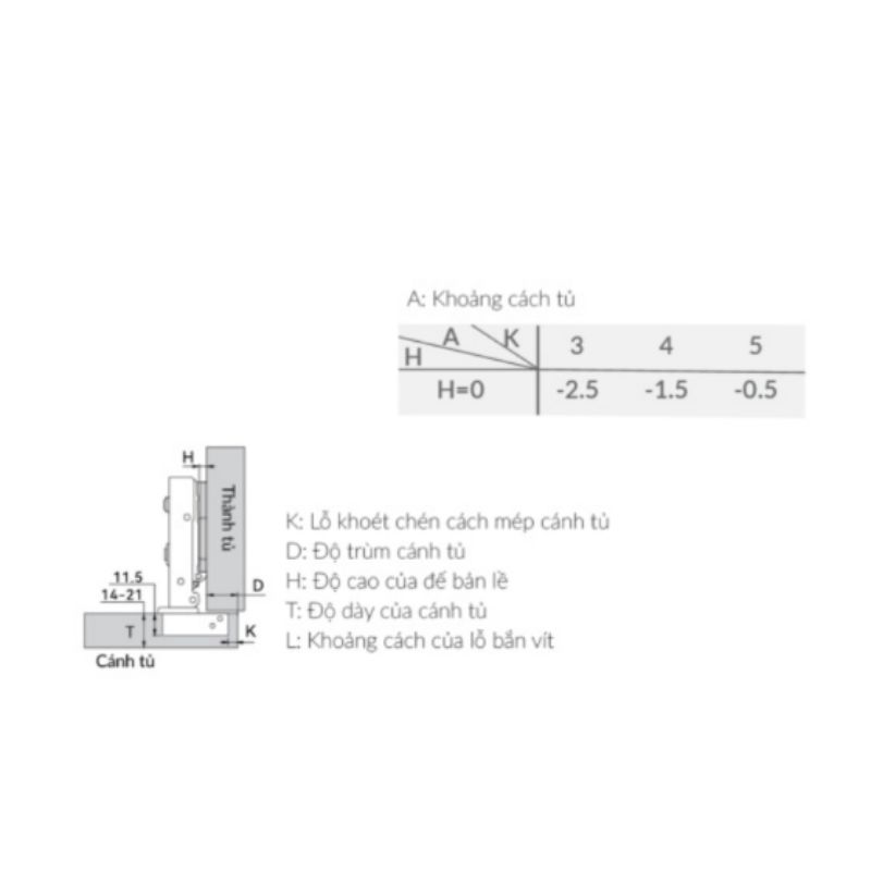 Kích thước bản lề cong lắp lọt lòng Capella thép GrandX XC.IR107C Kích thước bản lề cong lắp lọt lòng Capella thép GrandX XC.IR107C
