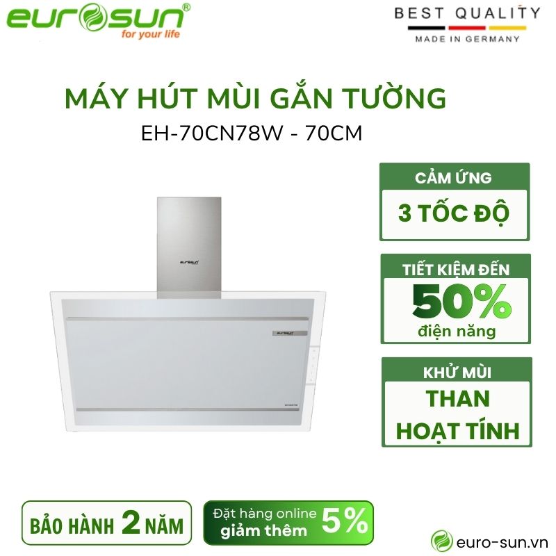 Máy hút mùi áp tường Eurosun EH-70CN78W Máy hút mùi áp tường Eurosun EH-70CN78W