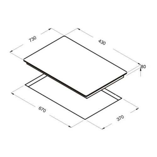 Kích thước bếp từ đôi Faster FS 741G lắp âm