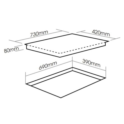 Kích thước bếp từ đôi Faster FS 741GI lắp âm