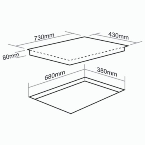 Kích thước bếp từ kết hợp hồng ngoại Faster FS735HI PLUS lắp âm