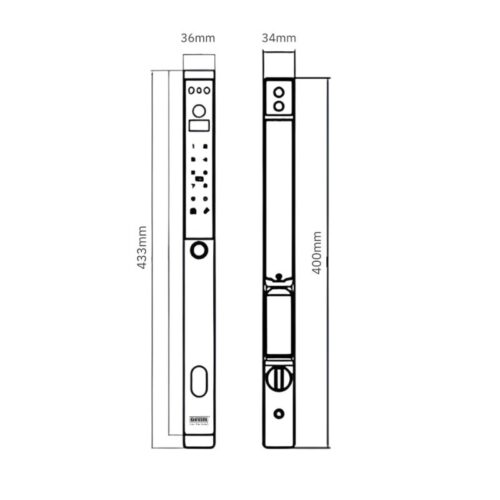 Khóa vân tay cửa nhôm GIOVANI GSL-X383SV 5 kich thuoc khoa van tay cua nhom giovani gsl x383sv