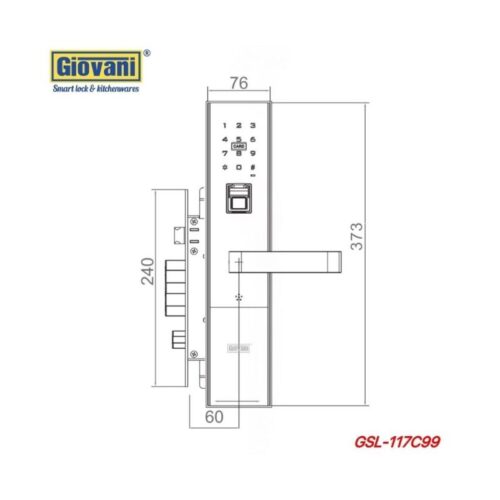 Thông số khóa vân tay thông minh GIOVANI GSL-117C99G