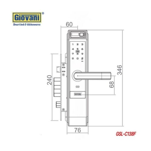 Thông số khóa vân tay thông minh Giovani GSL-C138F