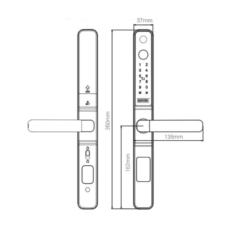 Thông số khóa vân tay thông minh GIOVANI GSL-K276S Thông số khóa vân tay thông minh GIOVANI GSL-K276S