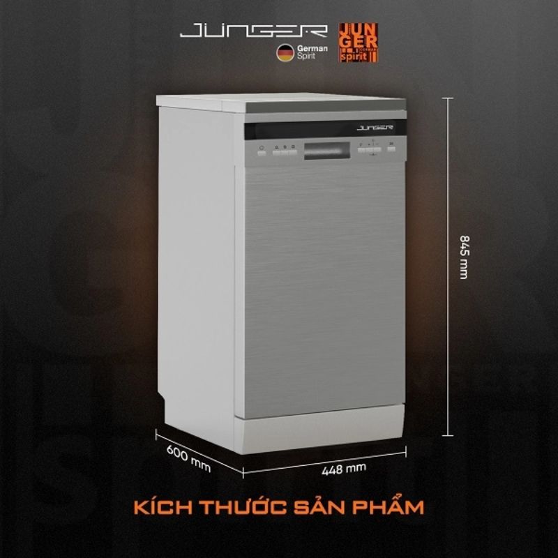 Kích thước bên trong máy rửa bát độc lập Junger DWJ-450 Kích thước bên trong máy rửa bát độc lập Junger DWJ-450