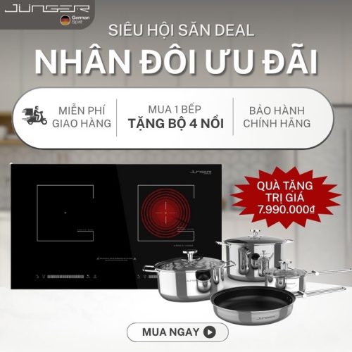 Bếp từ kết hợp hồng ngoại Junger SIS-66 lắp âm
