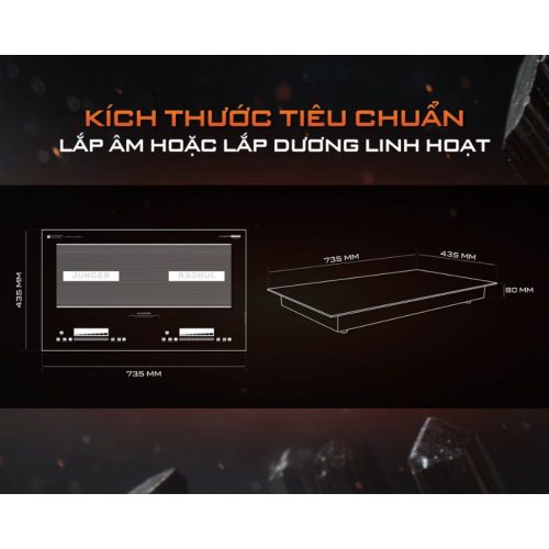 Bếp từ Junger CEJ-220-INVERTER 5 kich thuoc bep tu junger cej 220 inverter